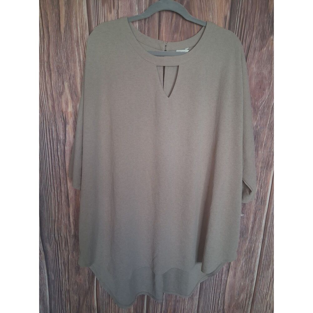 Cato taupe oversized tunic top blouse flowy size 18/20